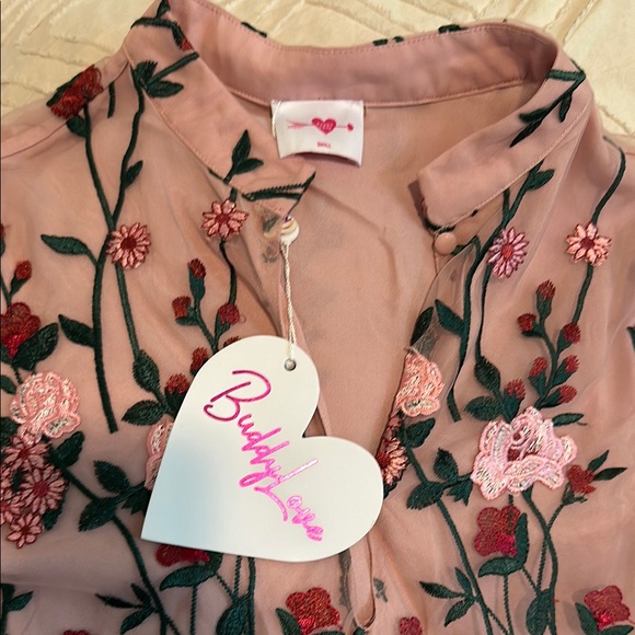 Gayle long sleeve Pink Floral mini dress - Picture 3 of 4